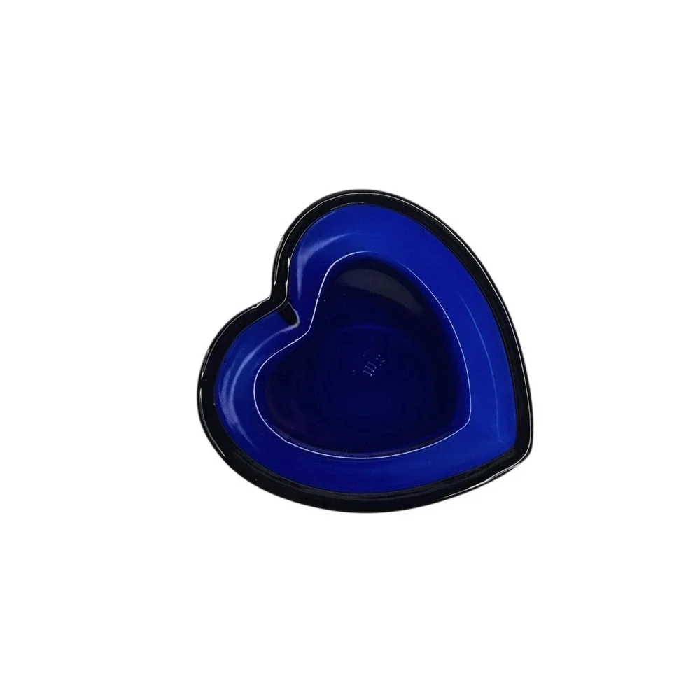 Vintage Cobalt Blue Westmoreland Glass Heart Shaped Trinket Box 3